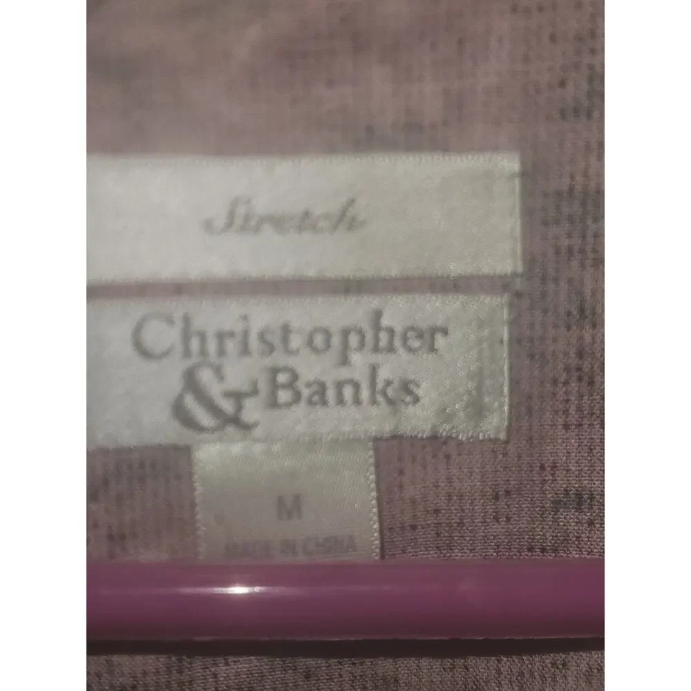 Christopher & Banks Womens M Red Geometric Floral Jacket Button Front Casual
